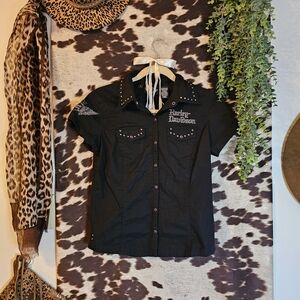 Harley Davidson Black Studded Shirt
